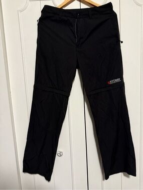 Stussy Black Men’s Cargo Zip-Off Pants with Red Logo